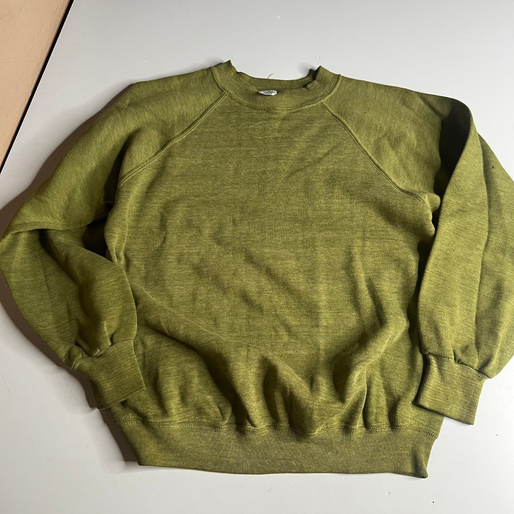 Vintage 70s Sears Sportswear Raglan Sweatshirt Olive Green Heather Medium